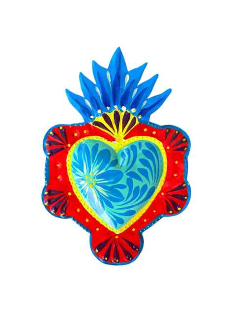 Mexican Tin Heart, Milagro Wall Decor, Folk Art Ornament - image 1