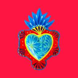 Mexican Tin Heart, Milagro Wall Decor, Folk Art Ornament - thumbnail 2