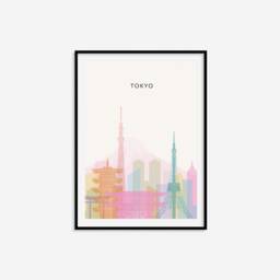 Minimalist Tokyo Print - City Wall Art, Retro Travel Poster, Japan Print, Living Room Bedroom Art - thumbnail 2