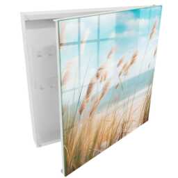 Summer Beach Wall Mounted Key Cabinet, Turquoise Box For Home, Photographic Nature, Lovers Of Nature & Peace - thumbnail 2