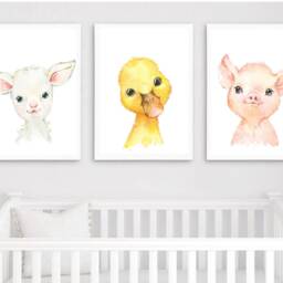 Farm Animals Prints Nursery Prints, Decor, Boys Girls Decor, Farmyard Nursery, Farmyard Toddler - thumbnail 2