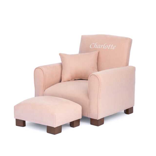 Personalized Kids Chair Toddler Armchair - Blush Suede - image 1