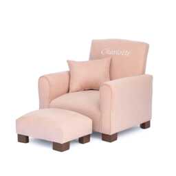 Personalized Kids Chair Toddler Armchair - Blush Suede - thumbnail 1