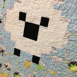 Sheep Baby Quilt, Lewetheewe Cotton Blanket, Nursery Decor - thumbnail 2