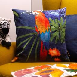 Tropical Bird, Parrot Sofa Cushion Gift Idea, Cute Gift, Animal Print Cushion, Fabric, Bird Cover - thumbnail 2