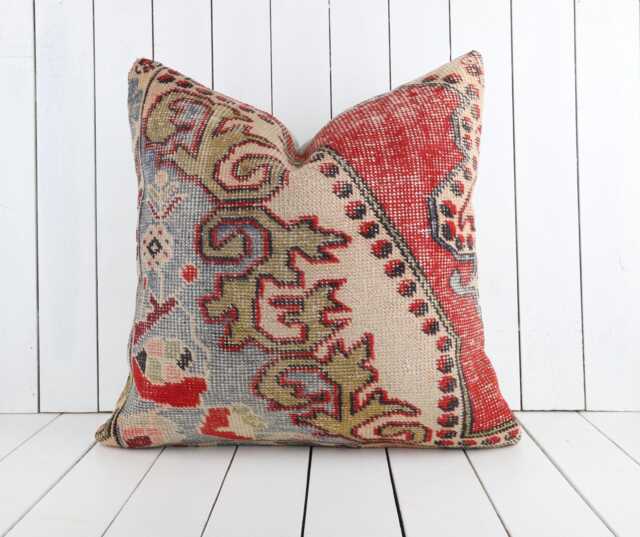 Turkish Kilim Pillow, 24x24 Inch, 60x60 cm Kilim Pillow Cover, Home Decor, Decorative Throw Turkish - image 1