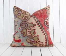 Turkish Kilim Pillow, 24x24 Inch, 60x60 cm Kilim Pillow Cover, Home Decor, Decorative Throw Turkish - thumbnail 1