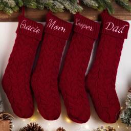 Personalized Christmas Stockings, Embroidered Stocking, Christmas Gift, Knitted Monogram Family Stockings - thumbnail 3