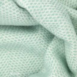 Mint Green Herringbone Wool Blanket - 100% Pure & Throws Made in England Housewarming Gift - thumbnail 3