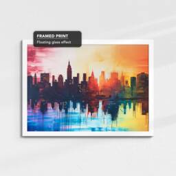New York City Skyline Landmark Abstract Oil Painting Framed Poster Print Or Canvas Wall Decor Art Bedroom Home Interior Gift - thumbnail 3