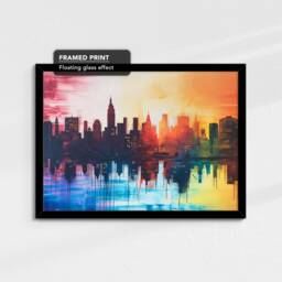 New York City Skyline Landmark Abstract Oil Painting Framed Poster Print Or Canvas Wall Decor Art Bedroom Home Interior Gift - thumbnail 2