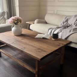 Reclaimed Wood Coffee Table UK - Handmade Rustic Farmhouse Solid Living Room Furniture - thumbnail 2