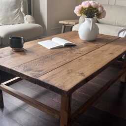 Reclaimed Wood Coffee Table UK - Handmade Rustic Farmhouse Solid Living Room Furniture - thumbnail 3