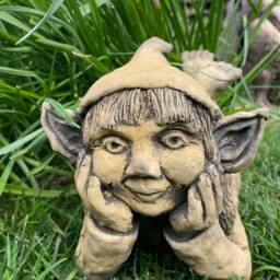 Heidi - Lying Down Girl Pixie Stone Garden Ornament - thumbnail 3