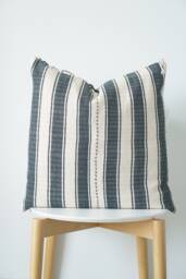 Black Neutral Tribal Hemp Hand Woven Natural Dye Color Lumbar Pillow Cover - thumbnail 1