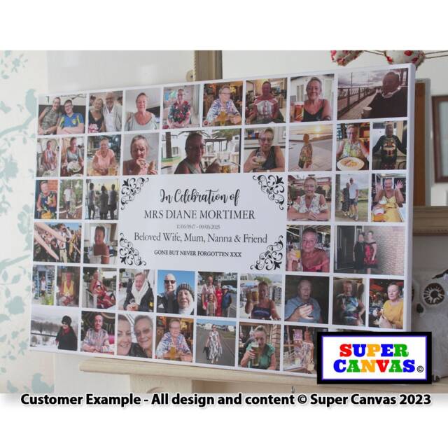 Celebration Of Life Mum Dad Daughter Sister Brother Son Wife Husband Memorial Funeral Picture Photo Easel Display Board Framed Canvas Print - image 1