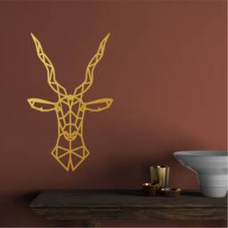 Geometric Antelope Wall Art, Bovidae, Minimalist, Modern, Abstract, Decal, Mural, Transfer, Boho 5 Sizes, 36 Colous, -G001 - thumbnail 1