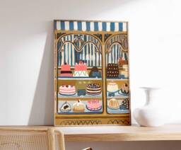 Vintage Patisserie Wall Art, Cafe Print, Food French Bakery Poster, Cakes Kitchen Decor, Dessert Poster - thumbnail 1