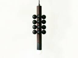 Matte Black Mid Century Modern Pendant Light Wenge Wood Ceiling Fixture Lamp Kitchen Island Lighting Vanity - thumbnail 1