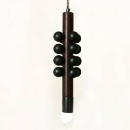 Matte Black Mid Century Modern Pendant Light Wenge Wood Ceiling Fixture Lamp Kitchen Island Lighting Vanity - thumbnail 2