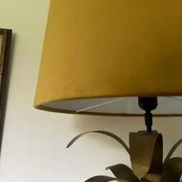 Mustard Velvet French Drum Lampshade, Empire Mustard Gold Ceiling Light Shade - thumbnail 2