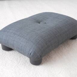 Handmade Low Footstool Buttoned Office Ottoman, Plastic Feet - 4 Inch, L - thumbnail 4