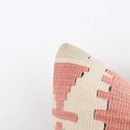 Handwoven Turkish Kilim Pillow Cover Rustic Boho Decor - 18x18 - thumbnail 3