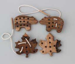 Baby Christmas Gift Wooden Lacing Montessori Toys For Toddler Activity, Educational Eco Friendly Sewing 1 Year Old Boy Girl - thumbnail 1