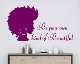 African Woman Wall Decal Beauty Salon Art Sticker Hs150 - thumbnail 1