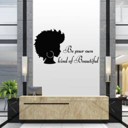 African Woman Wall Decal Beauty Salon Art Sticker Hs150 - thumbnail 2