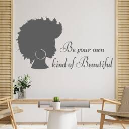 African Woman Wall Decal Beauty Salon Art Sticker Hs150 - thumbnail 3