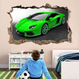 Supercar Green Sports Car Wall Sticker Mural Decal Poster Print Art Kids Bedroom Home Decor - Ap11 - thumbnail 1