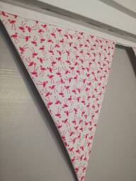 Pink Flamingo Fabric Bunting, On An Off White Background, Approx 2.5 Metres - thumbnail 1