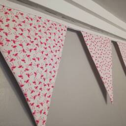 Pink Flamingo Fabric Bunting, On An Off White Background, Approx 2.5 Metres - thumbnail 2