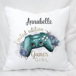Personalised Gamers Cushion, 3 Colours Ideal Gift For Gaming Enthusiasts, Girl - thumbnail 2