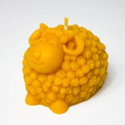 Sheep Lamb Beeswax Candle - Organic Gift Cute Animal Clean-Burning Candle Natural Home Decor For Kids Room - thumbnail 2