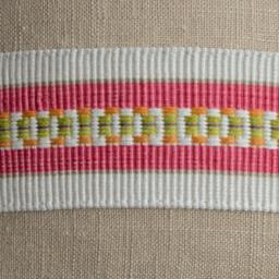 Linen Lumbar Pillow Cover - Tan With Pink Stripe, Farmhouse Decor - thumbnail 2
