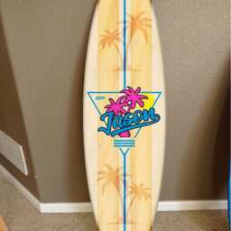"Custom Surfboard Wall Hanging Hawaiian Beach Decor - 48"" X 12" - thumbnail 2