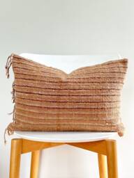 Brown Tribal Hemp Hand Woven Natural Dye Color Pillow Cover - thumbnail 1
