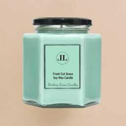 Fresh Cut Grass Scented Candle, Natural Soy Wax Candles Strong Smelling Green Candle - thumbnail 3
