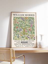 William Morris Print, Exhibition Poster, Vintage Wall Art, Flower Pattern, Floral Art Nouveau - thumbnail 1