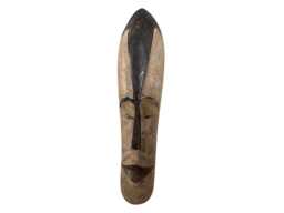 Hand Carved Sese Wood African Mask - Ghanaian Wall Decor - thumbnail 1