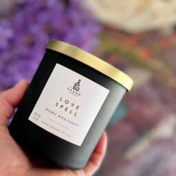 Love Spell Soy Candle - Romantic Gift For Her - Floral Essential Oil Self Care Women Non-Toxic Clean Burning - thumbnail 4
