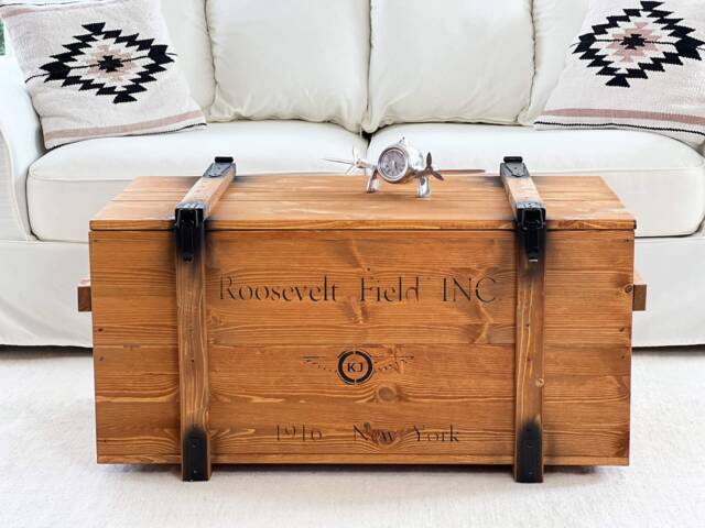 Coffee Table Chest Wooden Box Vintage Shabby Chic - image 1