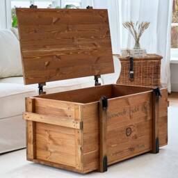 Coffee Table Chest Wooden Box Vintage Shabby Chic - thumbnail 4