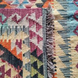 Kilim Rug Multicolour, Handmade Artisan Afghan Turkish Aztec Geometric Wool 145x98 cm - thumbnail 3