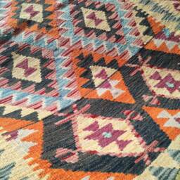 Kilim Rug Multicolour, Handmade Artisan Afghan Turkish Aztec Geometric Wool 145x98 cm - thumbnail 4
