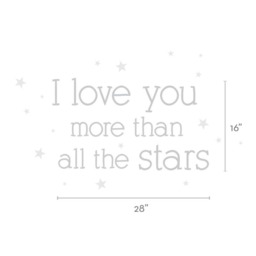 I Love You More Than All The Stars Quote Lettering Wall Decal - thumbnail 2