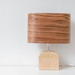 Walnut Wood Standing Lamp For Scandinavian Interiors, Bedside Rustic Charm, Handcrafted Desk Industrial Interiors - thumbnail 2