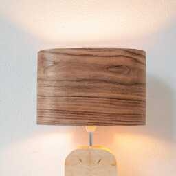 Walnut Wood Standing Lamp For Scandinavian Interiors, Bedside Rustic Charm, Handcrafted Desk Industrial Interiors - thumbnail 3